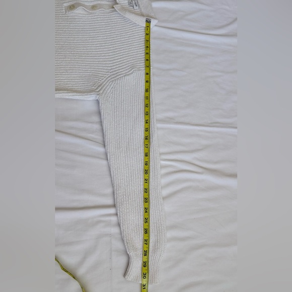 J.Crew Collared Cotton Knit Sweater Cream Women’s Size L Preppy Classic - Picture 7 of 8